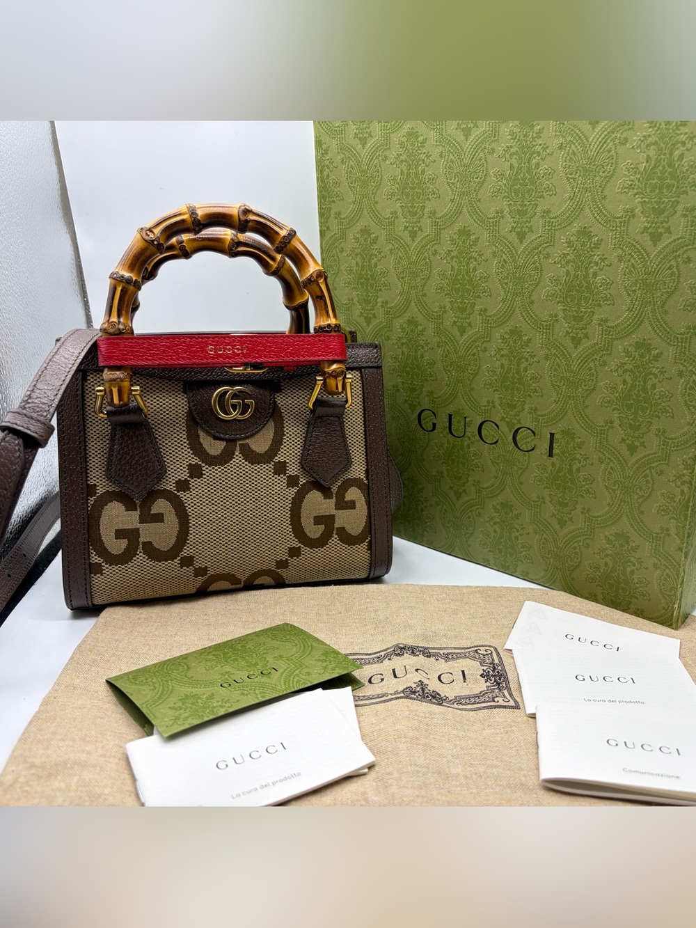 Gucci Jackie GG Jumbo Bamboo Top-Handle Bag